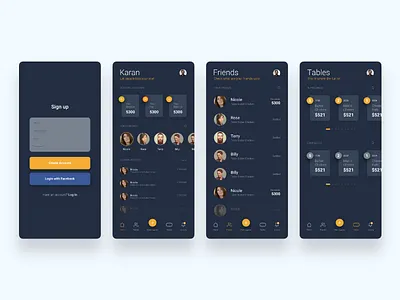 Dark version for Pokerolla analytics android app blue clean dark finance ios minimalist parth taylor poker split