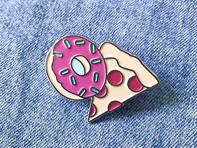 Enamel Pin Design design donut emoji enamel enamel pin food icon iconography pin pizza