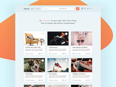 Charity: Home Page charity classified clean design fabity home listings ui ux web website
