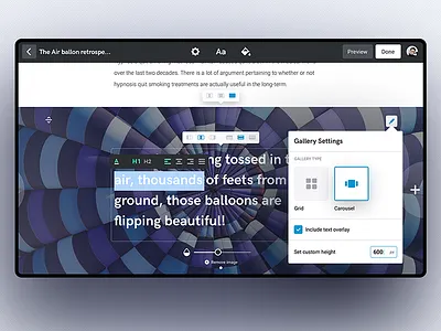 WYSIWYG Editor dashboard edit editor type ui ux wysiwyg