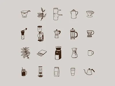 Brew Vectors aeropress bee house brewing coffee coffee shop cold brew french press kettle moka pot pour over siphon v60