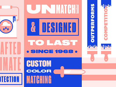 Unmatched & Designed To Last color blocking design florida icon illustration paint st pete typography vector