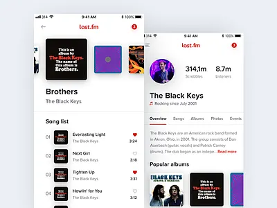 Last.fm artist profile album artist ios last.fm mobile music profile song streaming the black keys