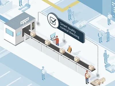 Smart Industrial Factory - Saudi Arabia (IoT) branding design factory illustration manufacturing production saudi arabia smart city smart technology