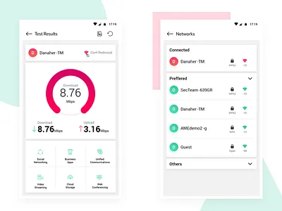 Wifi Test Results dashboard mobile network sketchapp ux wifi