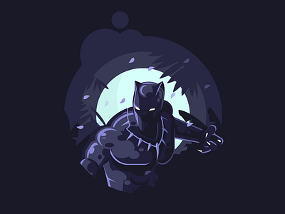 Black Panthaa animal badge black hero illustration marvel panther print super vector