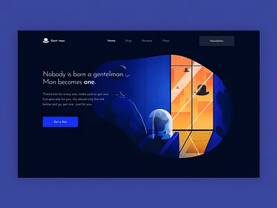 Gent el man shop grainy hero illustration landing noise texture vector