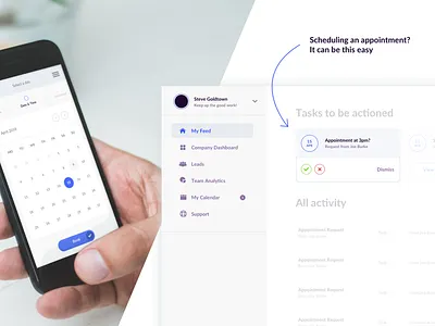 Scheduling Presentation activity blue dates picker purple schedule tasks