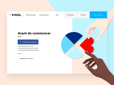 KissKissKissBankBank — Sign Up crowdfunding illustration kisskissbankbank login mondrian sign up split