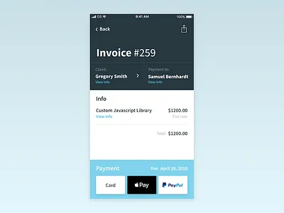 DailyUI #46: Invoice daily ui dailyui figma invoice iphone
