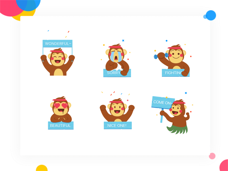 fighting monkey emoji animation blue emoji fighting fit monkey red sport ui yellow