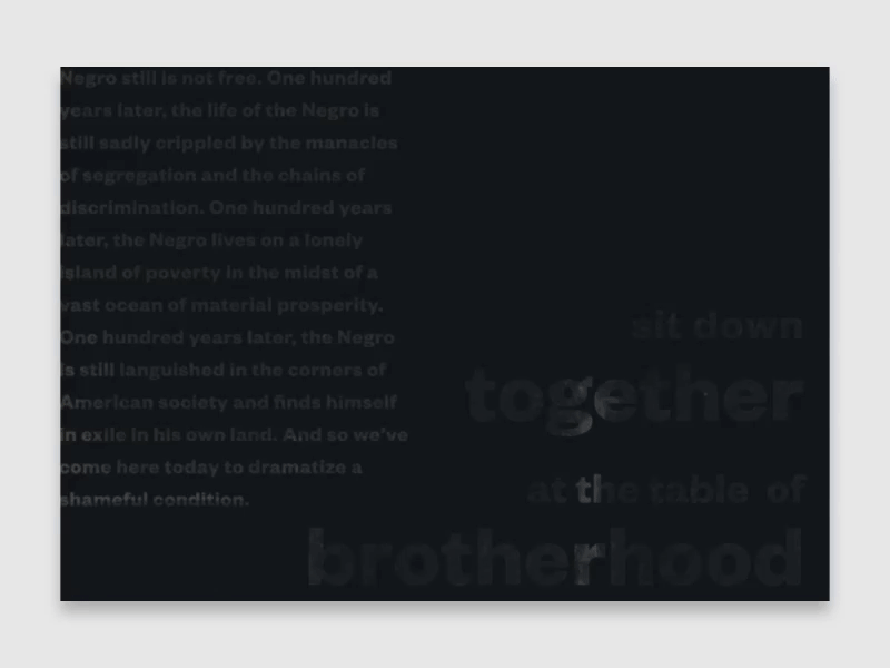 Washington after effects animation landing page martin luther king mlk mlk50 motion web design