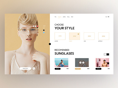 Glasses Store glasses graphicdesign landing photography store sunglasses ui uidesign userexperience userinterface ux uxdesign