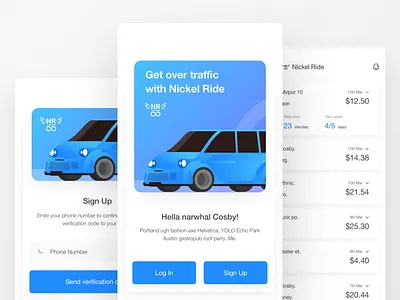 Ride sharing App | Nickel Ride | Electric Car illustration animation app ui car illustration clean ui electric car flat design flat ui ride sharing ui animation