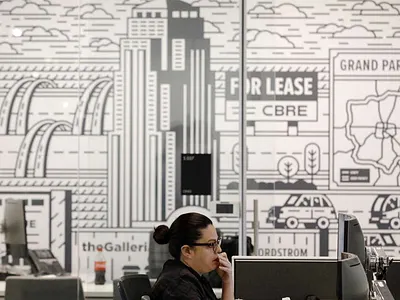 CBRE Murals - West architect design houston illustration monoline mural project secret texas