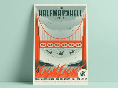 Eureka! Exhibit - Halfway to Hell Club 30s 40s art deco bridge fire golden gate hell san francisco