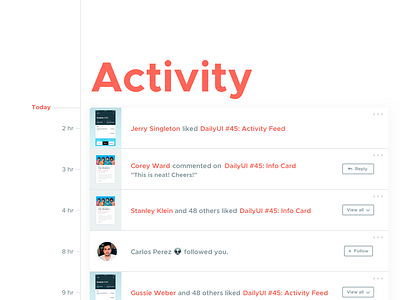 DailyUI #47: Activity Feed activity daily ui dailyui