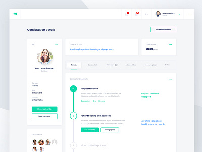 Trustedoctor - Consultation Details #1 app dashboard doctor flat gray medicine minimal platform ui ux website
