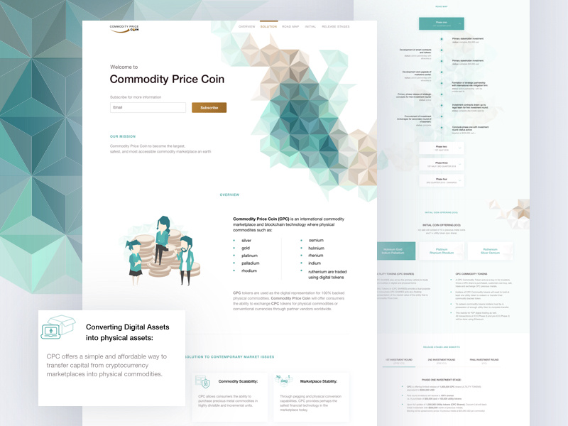 Commodity Price Coin💎 blockchain crypto design ethereum illustration landing marketplace technology web