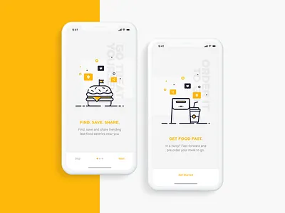 Daily Creative Challenge: Fast Food app design burger clean dailycreativechallenge fast food graphic illustration minimal onboarding ui design ux design