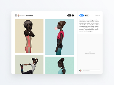 Show app comments community defringe description layout platform show ui ux website