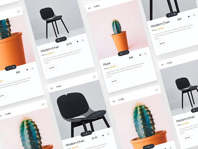 Ecommerce App Exploration app chair designmind e commerce ios iphone landing minimal product shop ui ux white