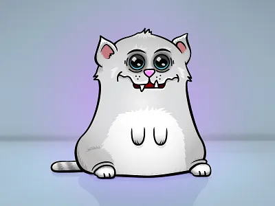 Pearl The Cat - Little Lunch Time Illustration cat flat illustration vector