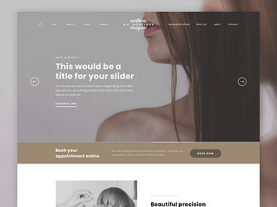HB Boutique hair salon ui web web design website