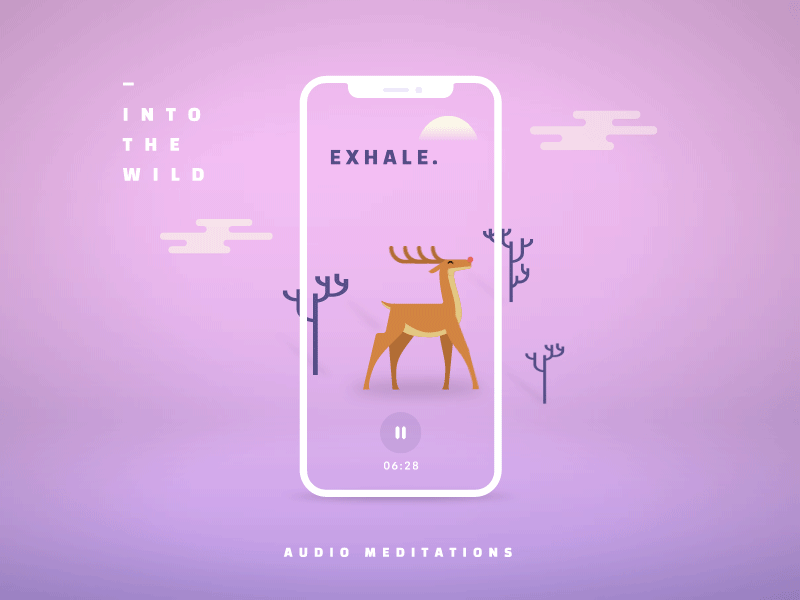 Meditation app animation audio character illustration ios meditation mobile motion san francisco scenery ui vietnam