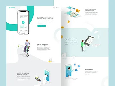 The new koodaa — Landing Page credit debit card financial pictogram homepage illustrations landing page online banking ui ux webapp website