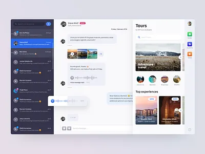 Communication Solution for Travellers - Web App book chat communication dashboard flight inbox messages messenger room tours travel web app