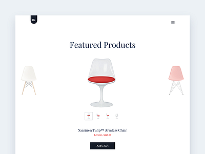 Daily UI 012 - Chair Store - Featured Products chair store clean daily ui 012 design featured products furniture minimal rikonrahman ui design