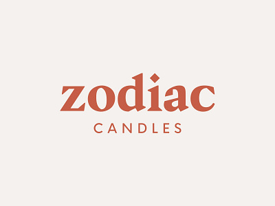 Zodiac Candles astrology brand candles logo logotype wordmark zodiac