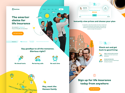 Bestow Homepage brand brand identity heart icon life life insurance line art logo website