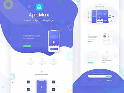 App Landing Page (version 2.0) app app landing apps curve google header illustration landing landing page pricing saas trend