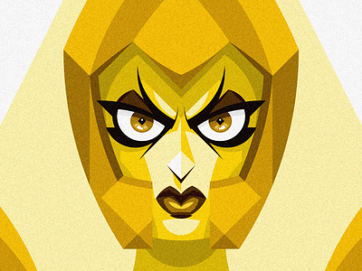 Yellow Diamond 2.0 diamond flat geometric illustrator steven universe yellow
