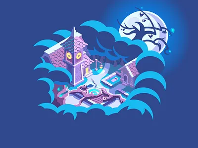 The witchwood - Hearthsone expansion bell tower blizzard darkshire forest graveyard hearthstone moon process village warcraft witchwood wood