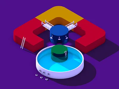 Isometric Lens Pool 3d google lens isometric modeling