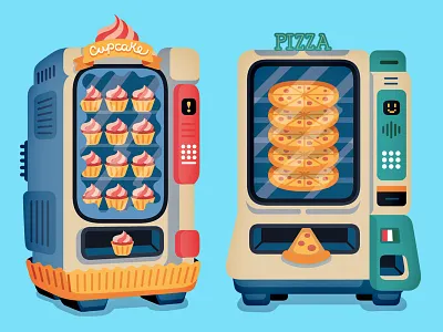 Vending Machines - Fast Company editorial illustration vector