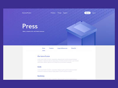 DailyUI #51: Press Page banner image daily ui dailyui desktop gradient illustrated illustration press web