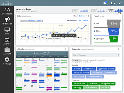 Web Search, Dashboard dashboard desktop enterprise saas ui widgets