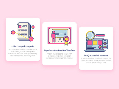 Education Platform Icons blue certificate education education platform icon iphone laptop phone pink search subject teacher