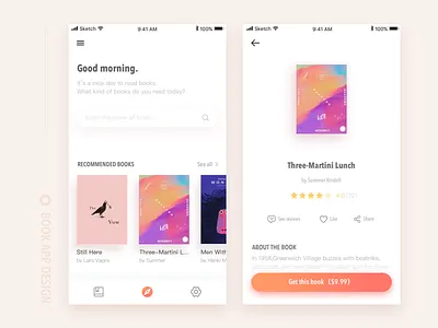 Reading app app book color reading sketch ui