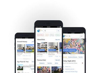 TradeMe Watchlist Redesign onlineshopping redesign responsive watchlist