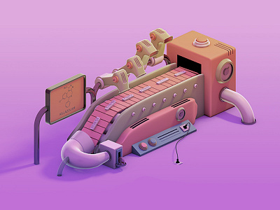 Anxiety machine 3d drugs industry infrastructure machine pharma