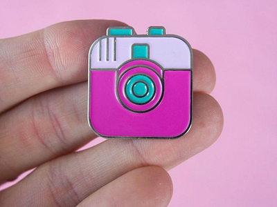 Enamel Pin Design camera design emoji enamel enamel pin icon iconography insta instagram pin