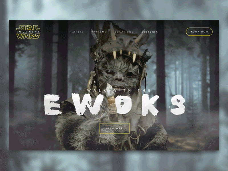 Star Wars Cultures ewoks interaction design invision studio motion design star wars travel ui design web design