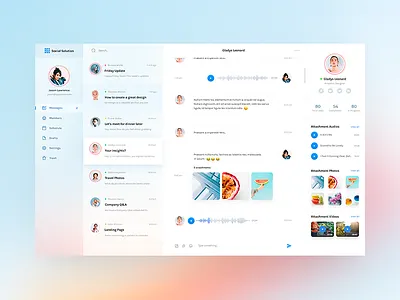 Social Solution artlemon chat concept dashboard interface messages solution ui user ux web
