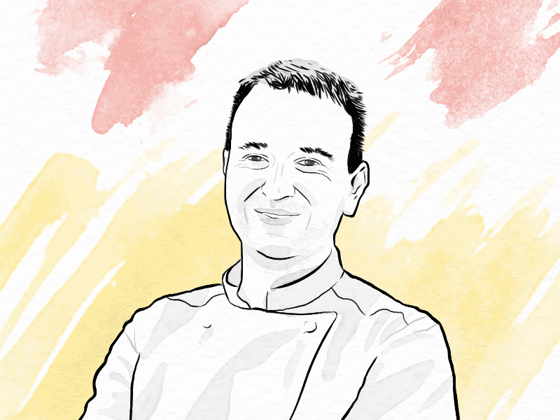 Industry Insider ✍️ chef cook culinary guide michelin portrait sketch watercolor watercolour