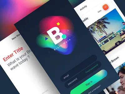 Brain Wave - App Design activity collaboration community feeds ideas login post social